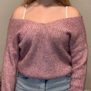 Anthropology angel of the north pink twist back wool knit sweater